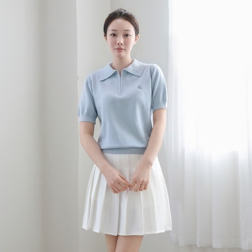 클레이스 집업 반팔 니트