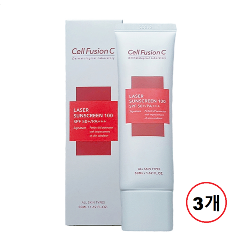셀퓨전씨 레이저 유브이 썬스크린 SPF50+ PA++++, 50ml, 3개