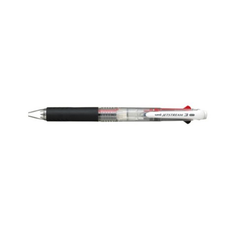 유니 제트스트림 3색 볼펜 0.7mm SXE3-400-07, 투명, 1개