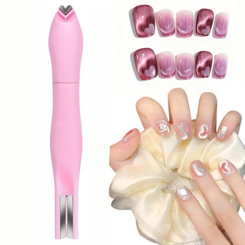 하트 라인 모양 고양이 눈 자석 스틱 고양이 눈 젤 폴리시 마그네틱 매니큐어 살롱 도구, 분홍색, 1개