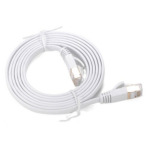 평면 인터넷선 기가 랜케이블 CAT.7 SSTP 10Gbps, 화이트, 1개, 10m