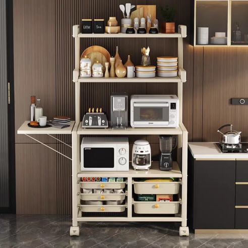 좁은 주방의 공간 고민, 이제 BangPang 이동식 선반으로 해결하세요.