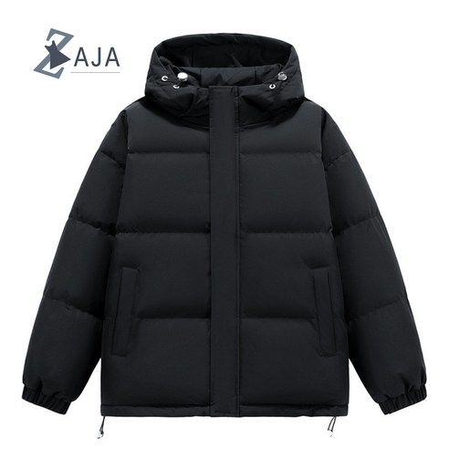 ZAJA 남녀공용 겨울 빅사이즈 오버핏 하이넥 후드 하프 패딩