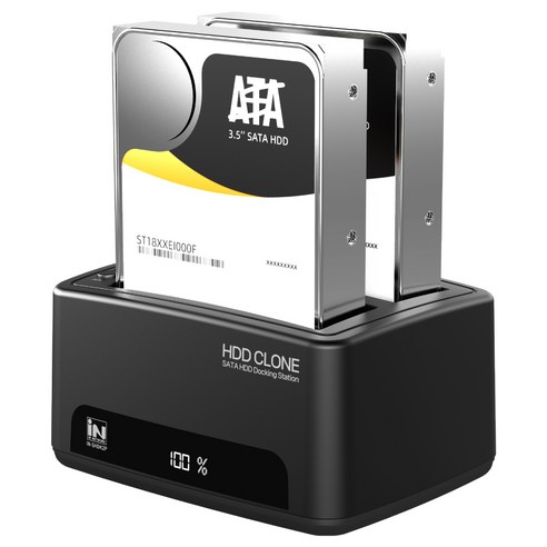 인네트워크 USB3.0 5Gbps 지원 SATA타입 SSD/HDD 2베이 원터치 클론 도킹스테이션 IN-SHDK2P (최대 60Tb 지원), 1개