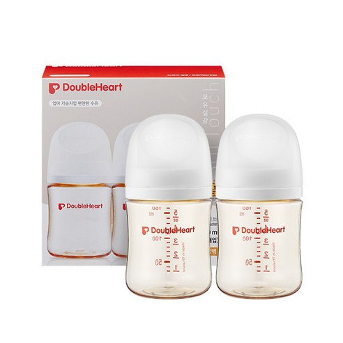 더블하트 모유실감 베이직 제뉴인화이트 160ml 트윈팩(젖꼭지미포함), 1박스, 제뉴인 화이트