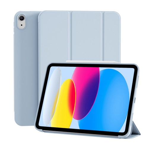 iPad 보호 케이스 자동 잠자기/깨우기 Apple 5/6/7/8/9/10/11 세대 10.2 Soft TPU Air/4/5/6/7 얇고 가벼운 보호 케이스 10.9인치에 적합, 파란색, 1개