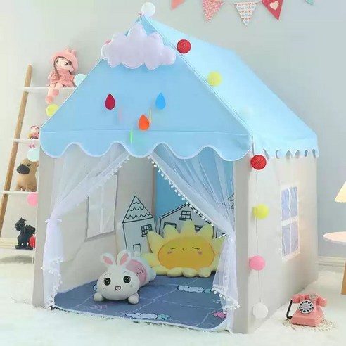 SeekFun 하우스 텐트 알록달록 색감 홈캠핑 플레이, 1개, Blue/블루