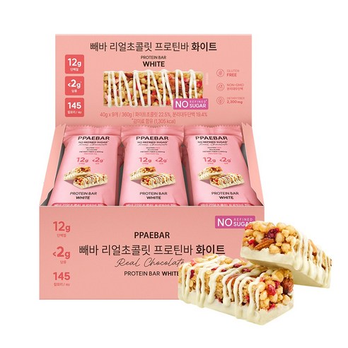 제로슈가 프로틴바 빼바 리얼초콜릿 프로틴바 화이트 360g, 1개 맛있게 먹은 솔직 후기 썸네일
