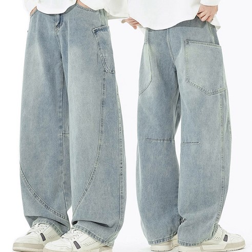 벌룸핏 와이드 데님팬츠 커브드 데님 와이드 청바지 새미와이드 남녀공용