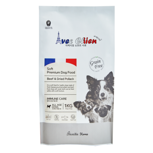 아벡시앙 강아지 프리미엄 소프트 전연령 사료, 소+황태, 1kg, 1개