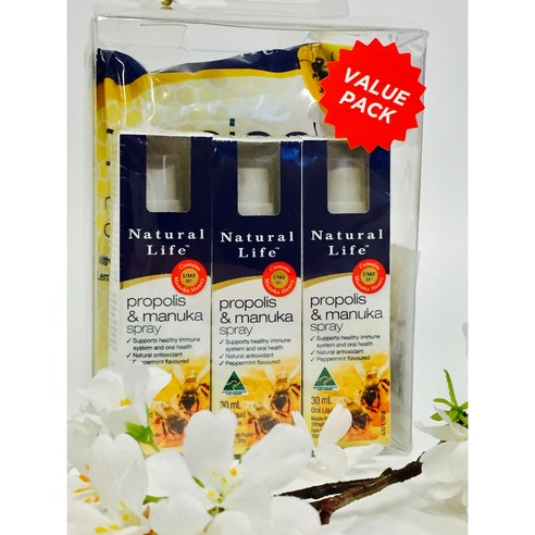 네추럴라이프 호주 프로폴리스 마누카 허니 스프레이, 30ml, 3개