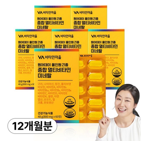 비타민마을 원어데이 올인원 21종 종합 멀티비타민 미네랄 60정, 6개 이미지