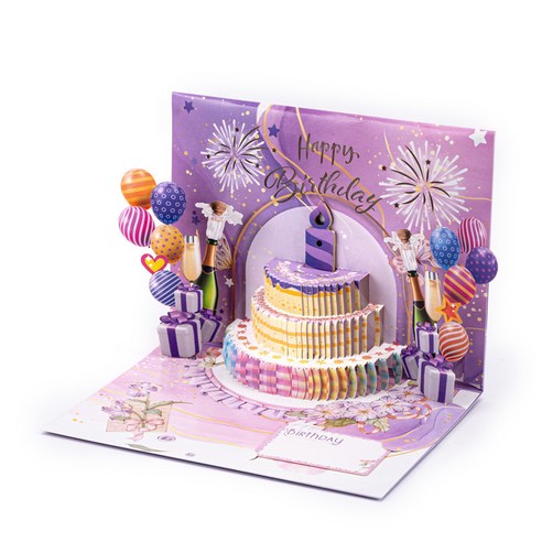 그리다 3D 입체 멜로디 생일카드 케이크 입체카드, 생일케이크 멜로디