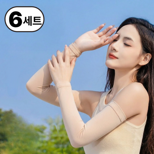 일상up 남여공용 자외선차단 쿨토시 아이스 팔토시, 6세트, 스킨