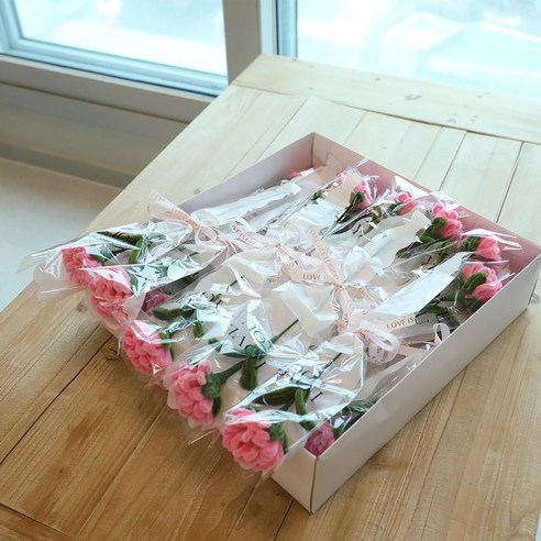 어버이날 스승의날 모루 카네이션 꽃다발 한송이 아 모루카네이션, 30개, 핑크