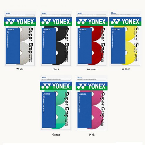 요넥스 배드민턴라켓 오버그립 AC-102EX 30p, 레드, 1개