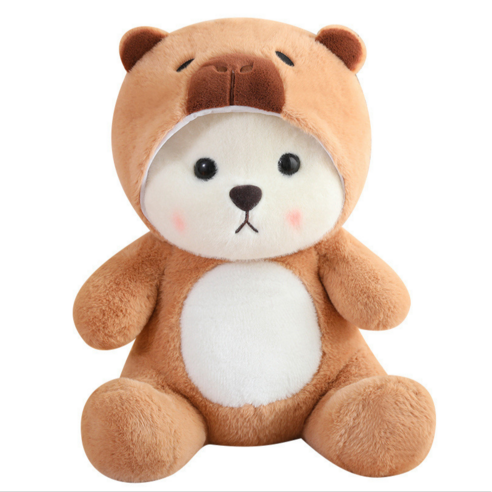 귀엽고 안고자 곰돌이 인형 애착인형, 1개, 하얀색+갈색, 40cm