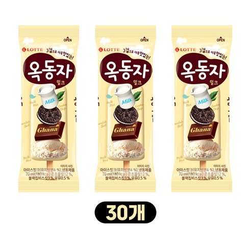 롯데 아이스크림 옥동자, 70ml, 30개