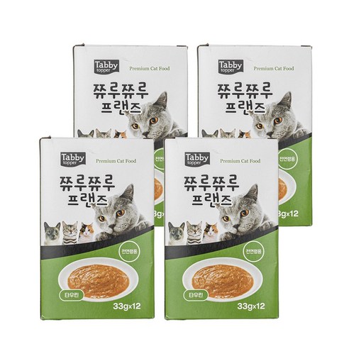 테비토퍼 쮸루쮸루 프랜즈 고양이간식, 48개, 33g, 타우린