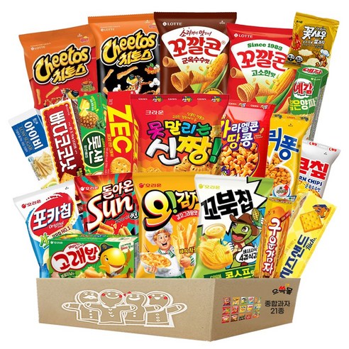 종합과자 선물세트, 1세트, 21종