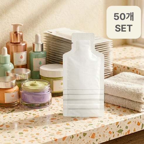 위생적인 일회용 여행용 소분용기 화장품 공병세트, 50개, 화이트