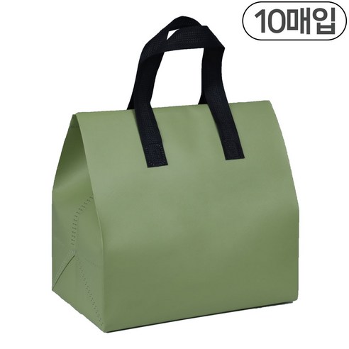 세모쇼핑백 부직포 일회용보냉백 은박 보냉팩 케이크 보냉가방, @10매입@, 아보카도