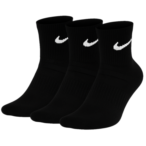 나이키 에브리데이 쿠션 중목삭스 SX7667-010 3켤레 1팩, 블랙, 1세트