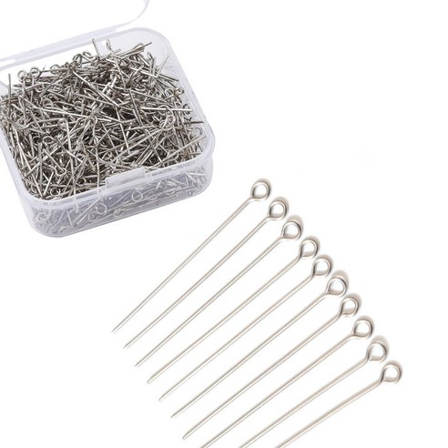 4cm고리핀 구자핀 연결고리 250pcs, 1개, 9자핀 실버
