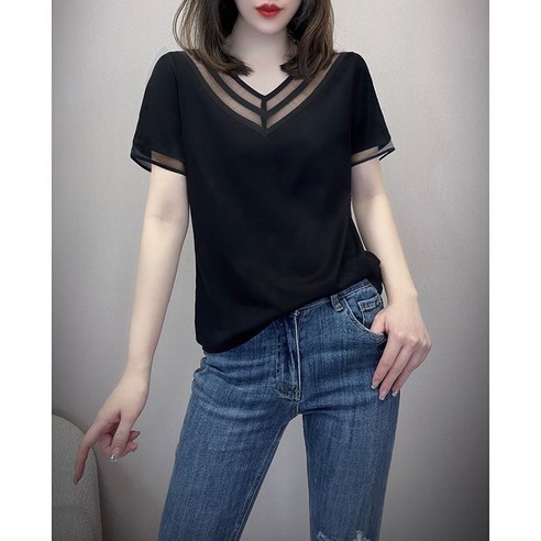 티류으스 여성 빅사이즈 라인댄스복 상의 레이스 셔츠 체형커버 ZA