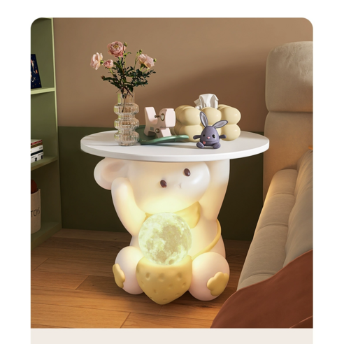 NordicNest 토끼 미니협탁 엔틱 침대 협탁 콘솔 인테리어 조명 스탠드 침대옆협탁 무드등 사이드테이블