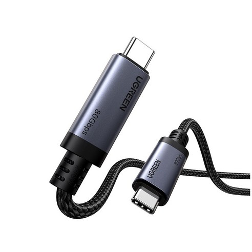 UGREEN 유그린 PD3.1 C타입-C타입 USB4 GEN4 80Gbps 240W 고속충전 데이터 케이블 썬더볼트5 호환, 1개, 스페이스 그레이, 1m