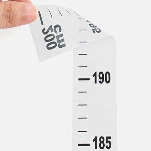 키재기 스티커 200cm 키스티커, 투명, 4cm