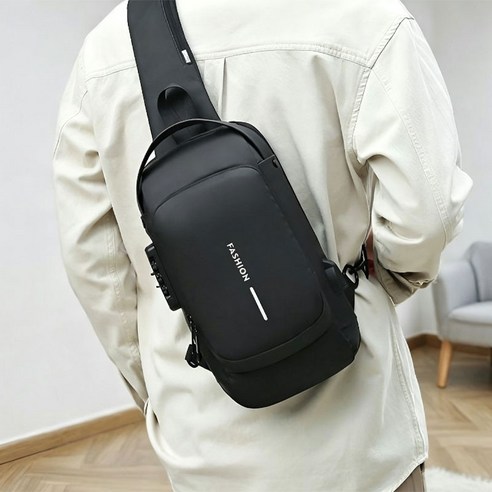 고급 남성 힙색 도난방지 가슴 슬링백 다용도 크로스바디 캐주얼 숄더백