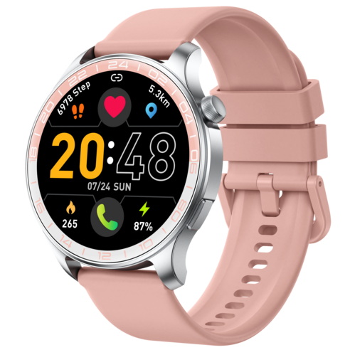 Donerton 원형 한글판 통화가능 스마트워치 T10pro1.43인치 AMOLED 대화면, 블루투스, 36mm, 핑크