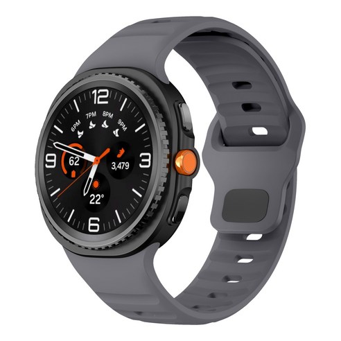 갤럭시워치 8 40mm 44mm 클래식 46mm 호환 마린 물결무늬 스포츠 스트랩 실리콘 갤럭시워치8 44mm 밴드, 다크그레이