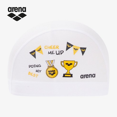 아레나 수모 A6AC1AS14 메달팝팝 메쉬 수영모자, 1개, WHT