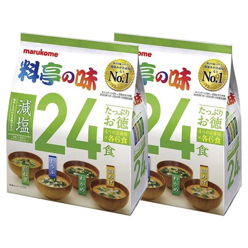 마루코메 요리정의 맛 저염 파 + 두부 + 미역 + 유부 24개입, 396g, 2개
