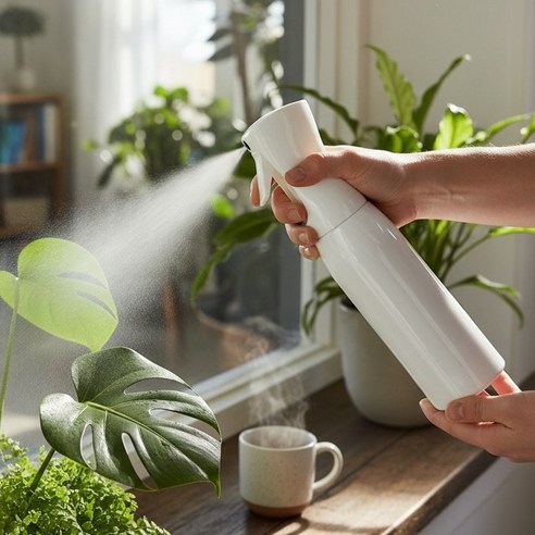 에어라파 분무기 500ml 압축식 초미세 안개분사 연속분사가능, 화이트, 1개