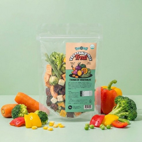 든든 반려동물 동결건조 간식, 1개, 50g, 7색 항산화 야채믹스