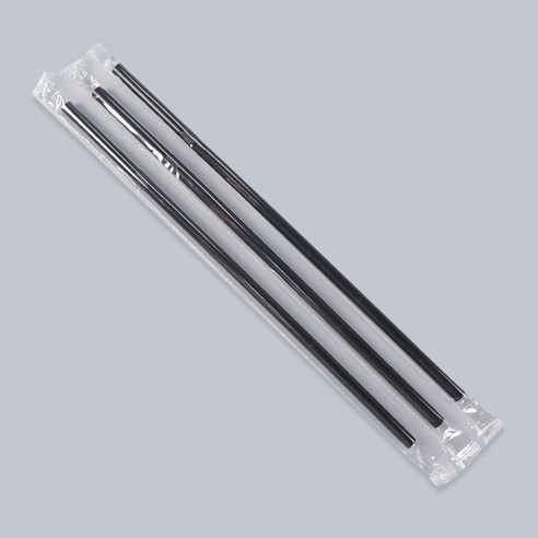 씨앤몰 일회용빨대 KH 7mm x 25cm 벤티 개별포장 자바라 검정, 1개, 500개입