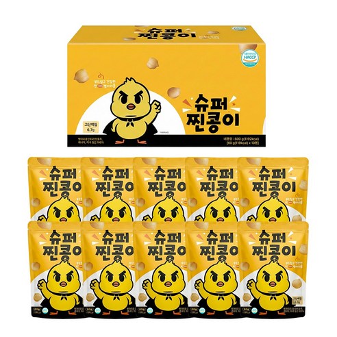 순수본가 슈퍼찐콩이 고온스팀으로 찐 병아리콩 맛콩, 60g, 10개