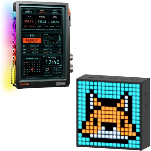 디붐 타임스 프레임 10.1인치 디지털 액자 타임박스 에보 픽셀 아트 블루투스 스피커 16x16 LED 디스플레이 앱 제어 기능 포함 236011