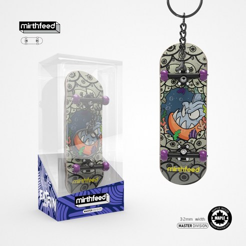 DIY 핑거 스케이트보드 / 미니 손가락 베어링 보드 Fingerboard skateboard, 99mm x 29mm (드라이브 포함), 키링8, 1개