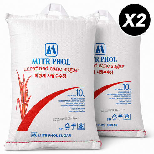 미트폴 비정제 원당 10kg 2개