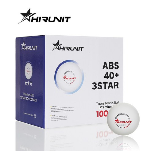 하이러닛 3STAR 프리미엄 ABS 40+ 연습구 100개입 탁구공, 화이트, 1개
