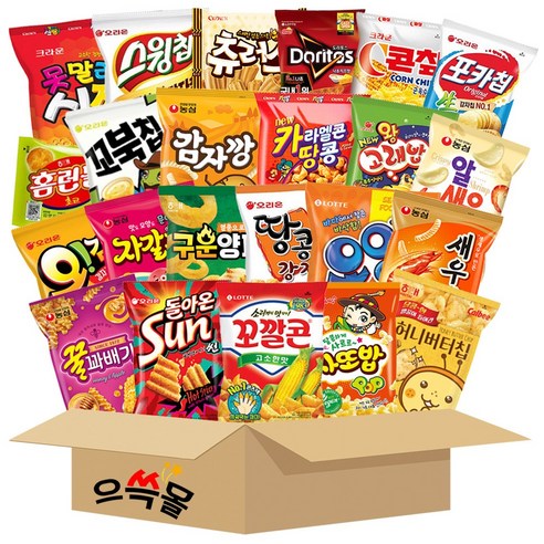 봉지과자 선물세트 23종 새우깡 꼬깔콘 꿀꽈배기 썬칩 땅콩강정 가잘치 알새우칩 고래밥 감자깡 꼬북칩 홈런볼 포카칩 콘칲 허니버터칩 나쵸치즈 츄러스 스윙칩 신짱 사또밥 오잉 구운양파