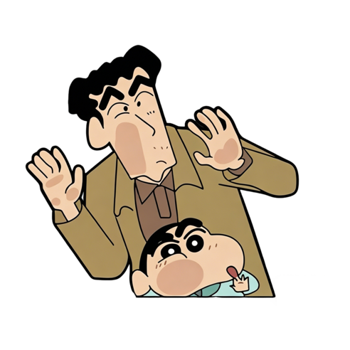 미리아 짱구 가족 방수 차량용 스티커 차창 밖을 봐~저 사람은 누구지, 1세트, A 1장+B 1장
