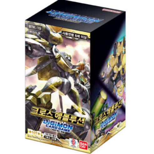크로스 에볼루션 부스터 박스 (BTK-19) 디지몬 카드 게임 TCG 한글판 (1통 24팩), 1개