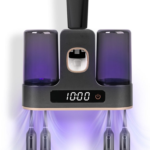 LOMESO 가정용 칫솔살균기 스마트 LED 무선 자외선 칫솔 건조살균기, 블랙