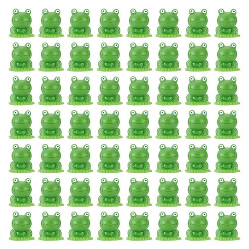 60개 레진 소재의 3D 입체 개구리 장식품(녹색 15x14.5x16.5mm) - 소품/조경/가구